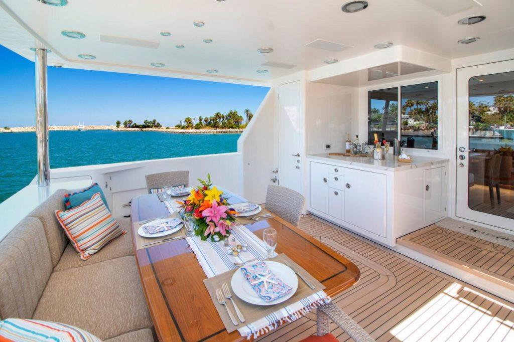 Inside the Mardiosa yacht designed with fine oak