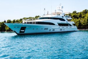 A yacht in the sea