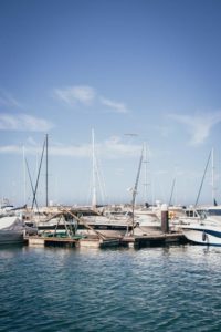 Several luxury yachts in Cabo San Lucas on the dock