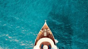 A yacht on an ocean