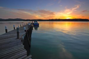 Sunset on luxury yacht charters