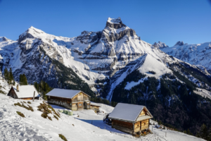 Cottages built on a mountain