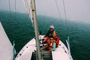 People sailing on a yacht