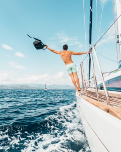 Man enjoying his time on a Cabo San Lucas yacht