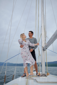 A couple enjoying a luxurious yacht
