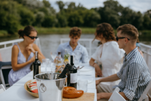 An ongoing party on a luxury yacht