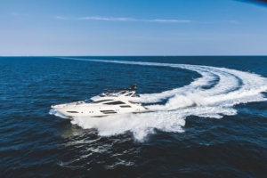 A yacht in the middle of the ocean