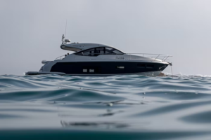 A yacht in the middle of the ocean